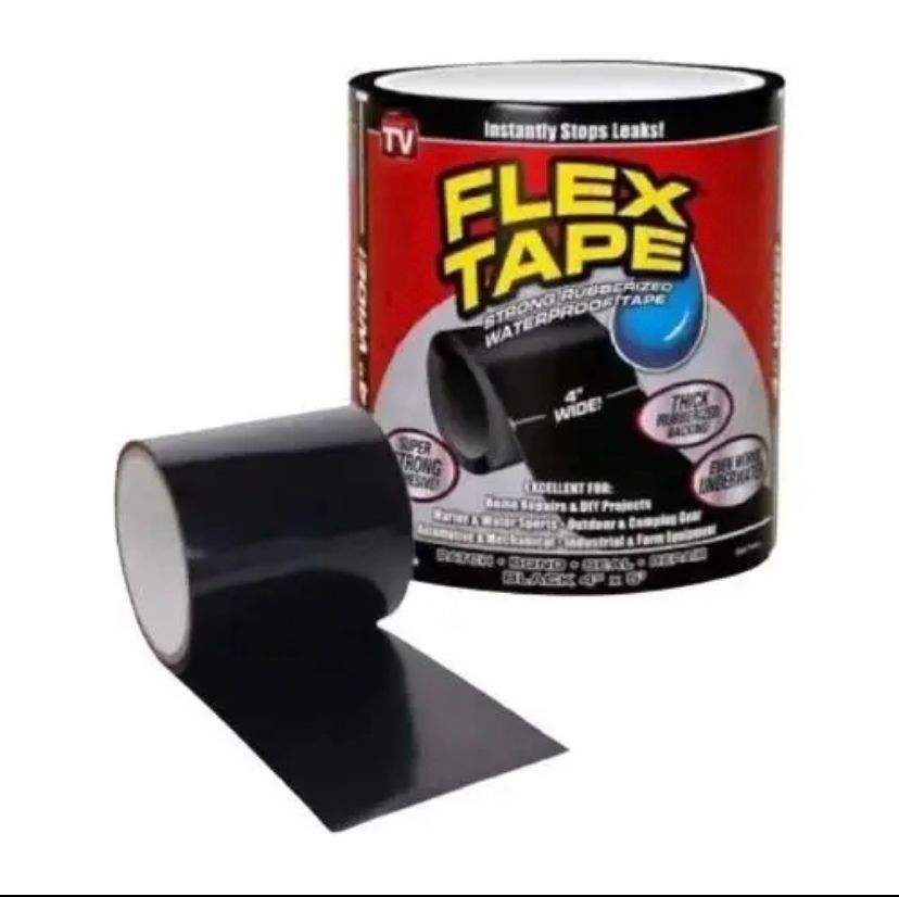 Cinta Adhesiva de Reparación Multiusos Impermeable Negra Flex Tape
