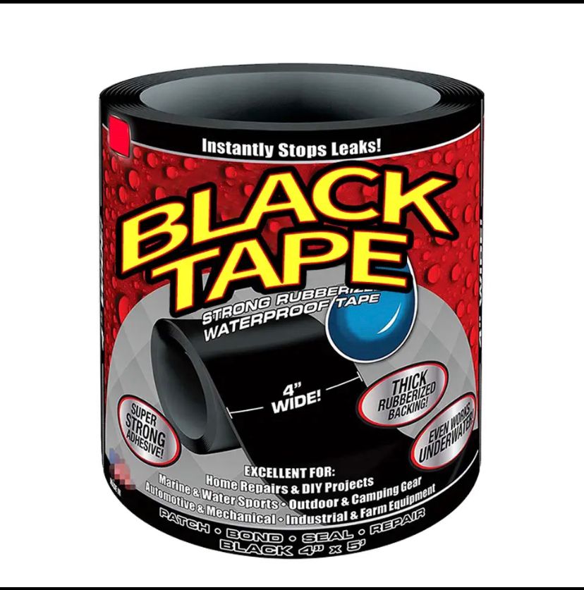 Cinta Adhesiva de Reparación Multiusos Impermeable Negra Flex Tape