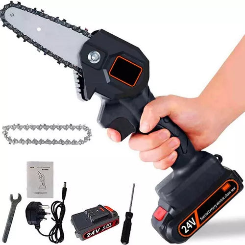 Motosierra Eléctrica Portátil Batería Recargable 24v